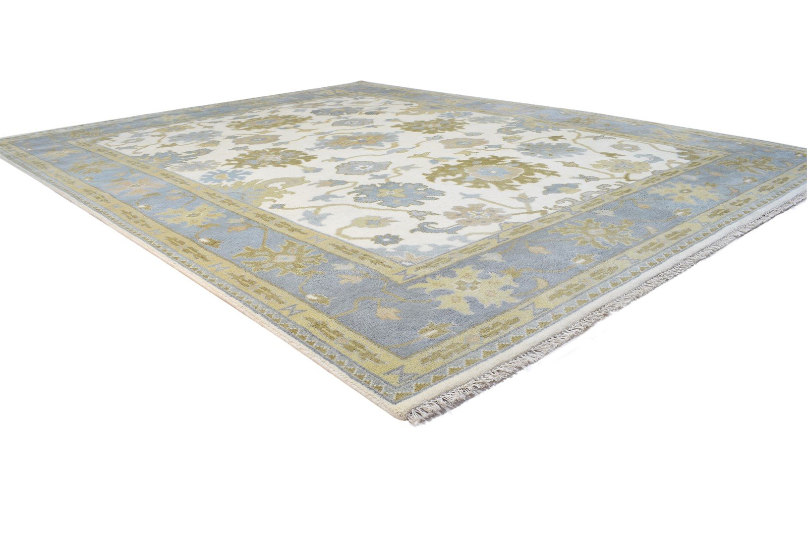 Wool Ivory Rug 8' X 10' Persian Hand Knotted Oushak Oriental Large Carpet   7864325996693