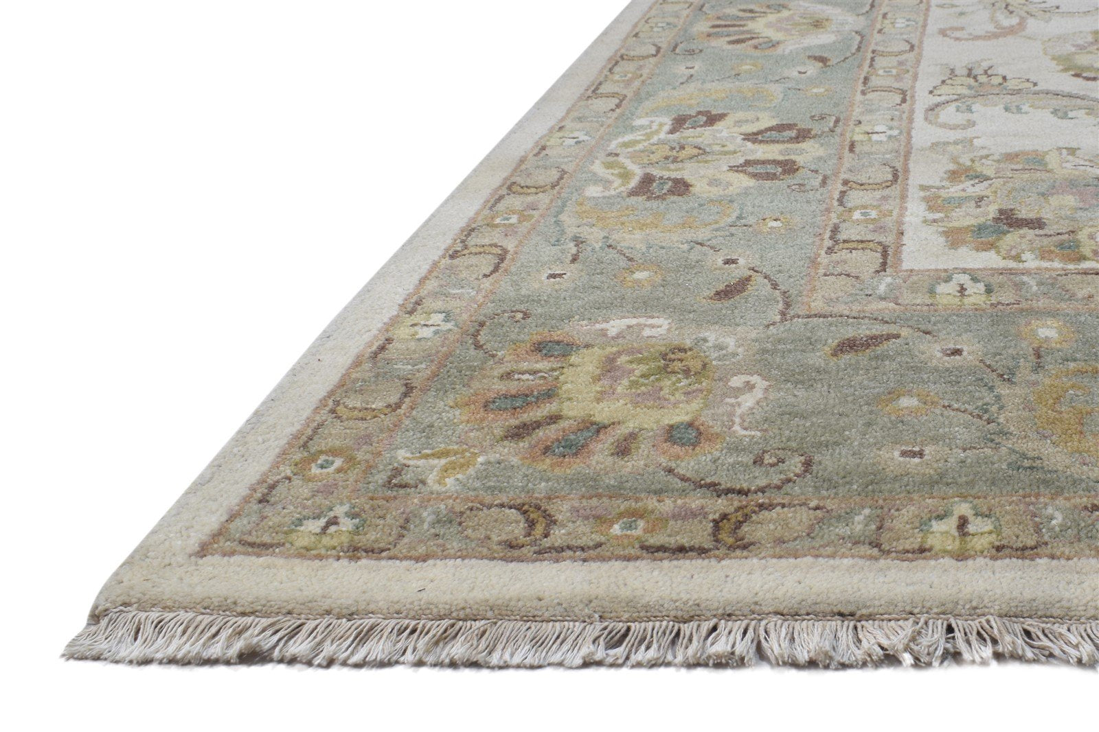 Wool Ivory Rug 8' X 11' Persian Hand Knotted Oushak Oriental Large Carpet   7864495014037