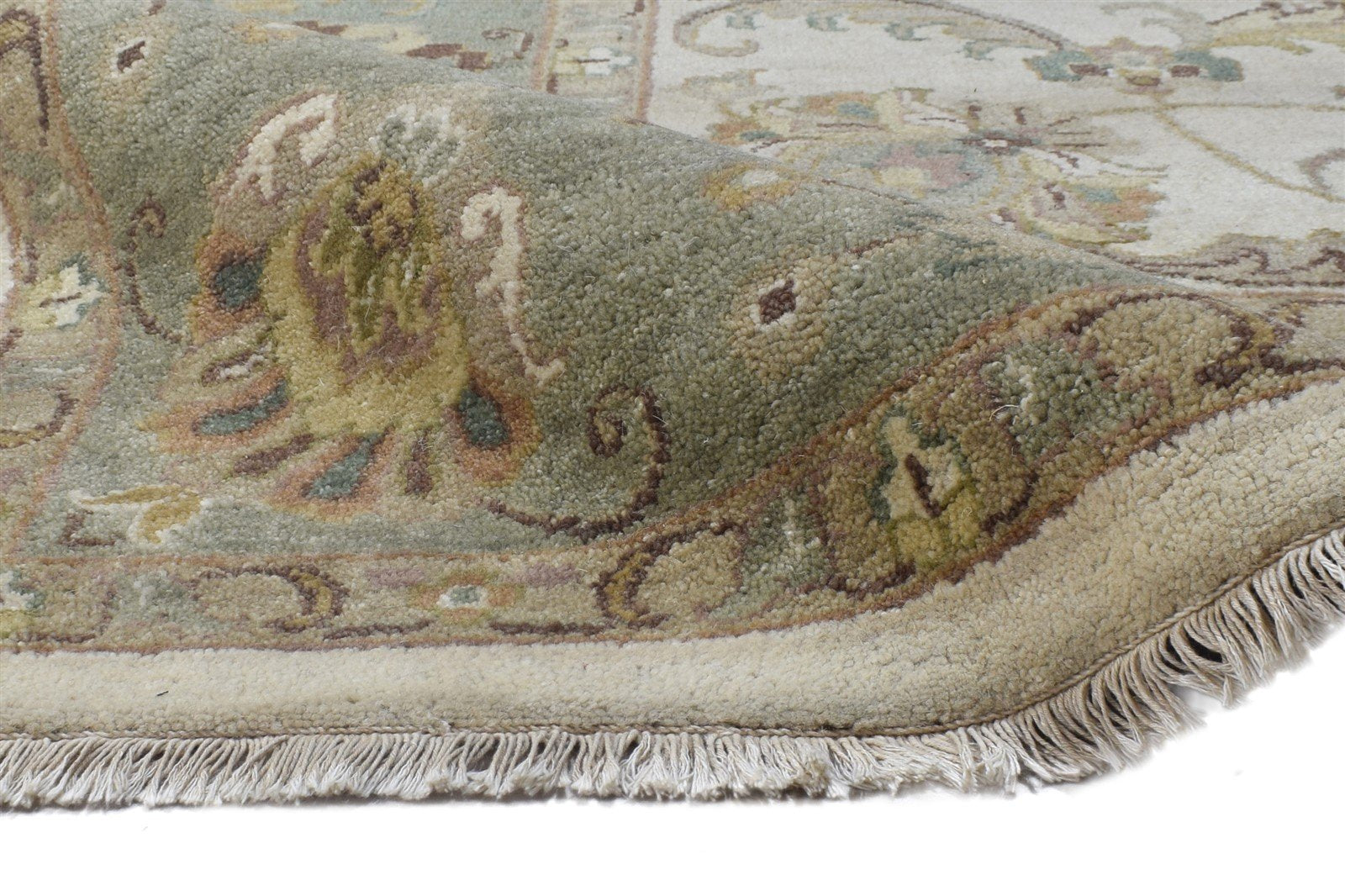Wool Ivory Rug 8' X 11' Persian Hand Knotted Oushak Oriental Large Carpet   7864495014037