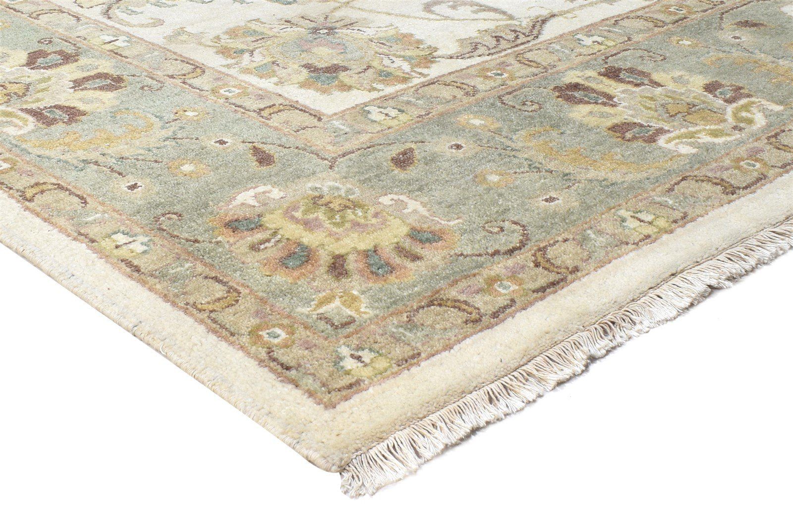 Wool Ivory Rug 8' X 11' Persian Hand Knotted Oushak Oriental Large Carpet   7864495014037