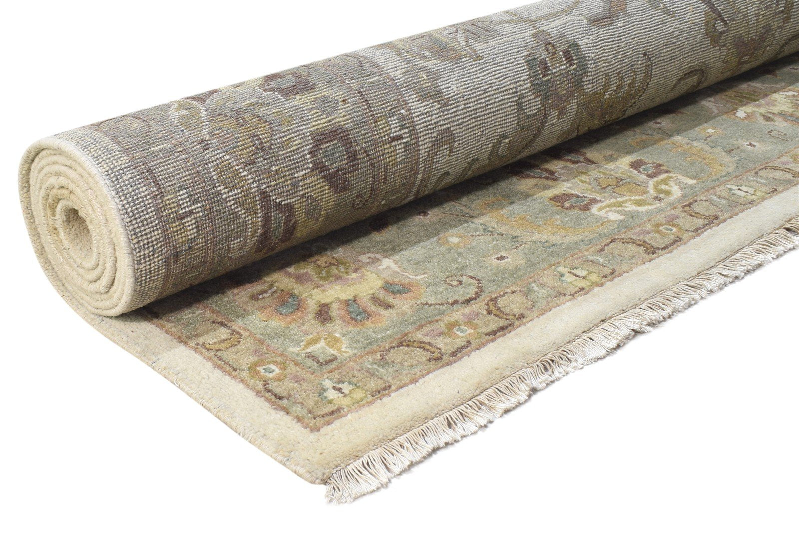 Wool Ivory Rug 8' X 11' Persian Hand Knotted Oushak Oriental Large Carpet   7864495014037