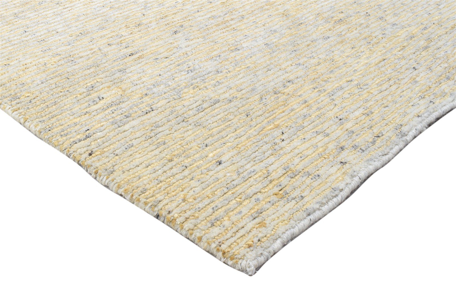 Wool / Jute Beige Rug 5X8 Modern Hand Knotted Scandinavian Striped Room Size   7864092065941