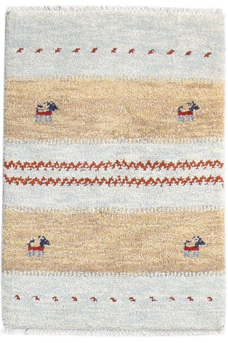 Wool Light Blue Rug 2X3 Southwestern Hand Knotted American Tribal Small Carpet   7865061802133