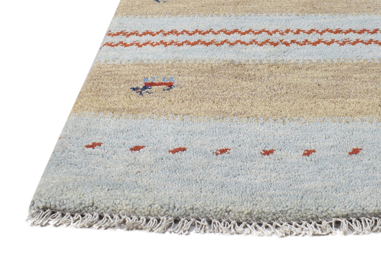 Wool Light Blue Rug 2X3 Southwestern Hand Knotted American Tribal Small Carpet   7865061802133