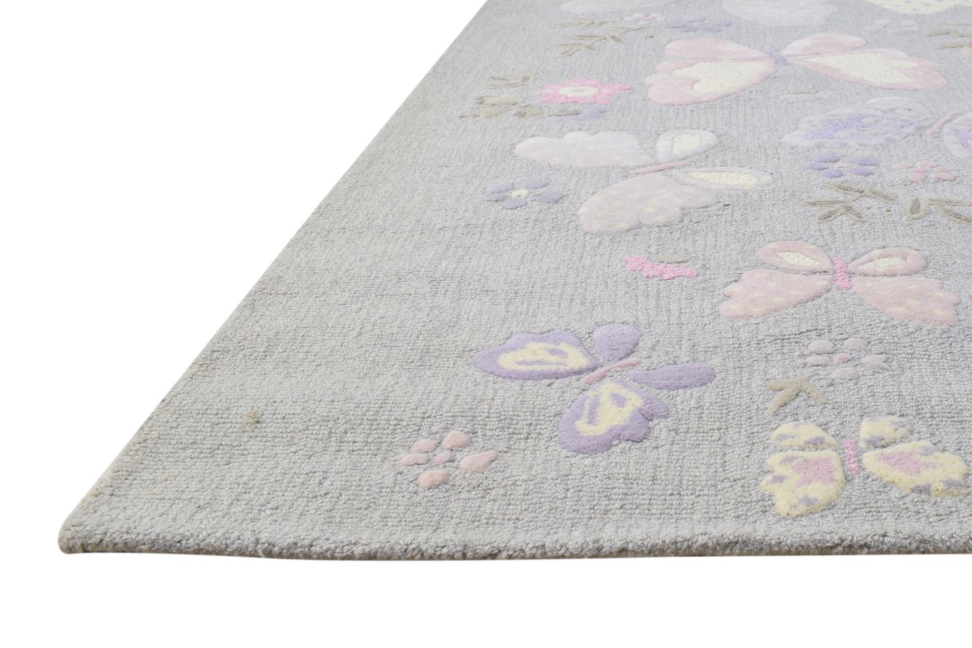 Wool Light Grey Rug 5' X 8' Modern Hand Tufted French Floral Room Size Carpet   7865055051925