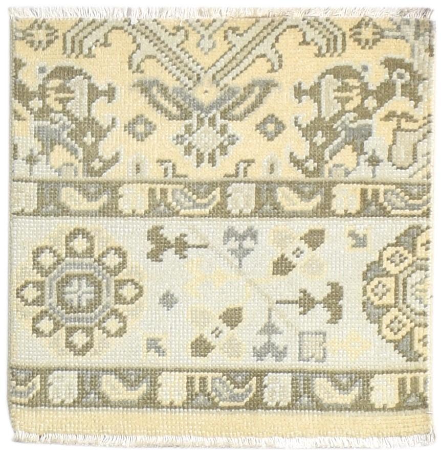 Wool Lime Rug 2' X 2' Persian Hand Knotted Kazak Oriental Small Carpet   7864928075925