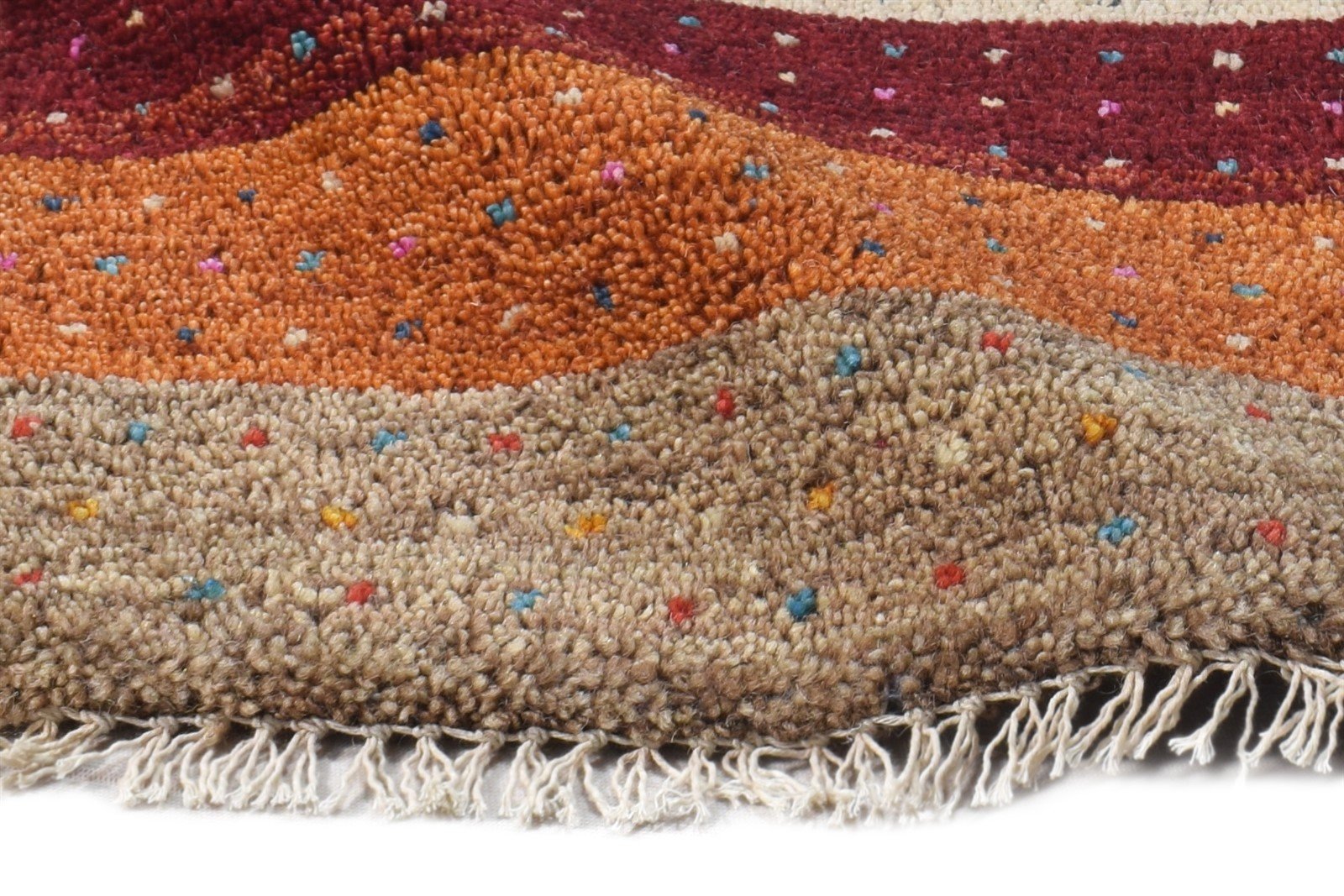 Mirabel Wool Multi Color Rug 1X2 Southwestern Hand Knotted Gabbeh Striped   7865090211989