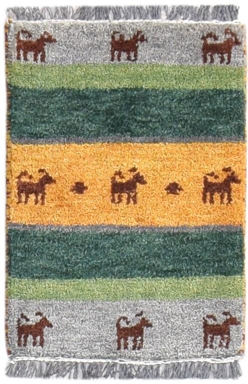 Wool Multi Color Rug 1X2 Southwestern Hand Knotted Gabbeh Striped Small Carpet   7865082642581