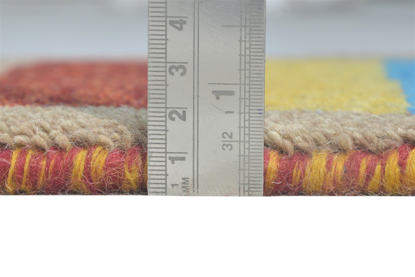 Keriann Wool Multi Color Rug 1X2 Southwestern Hand Knotted Gabbeh Striped   7865085100181