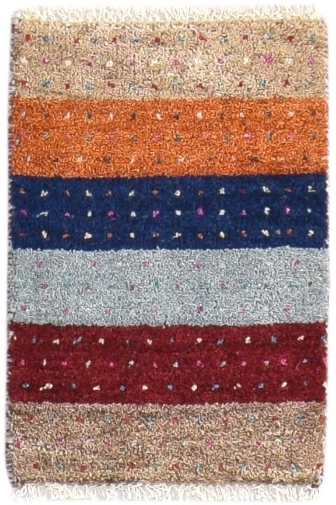 Wool Multi Color Rug 1X2 Southwestern Hand Knotted Gabbeh Tribal Small Carpet   7865090900117