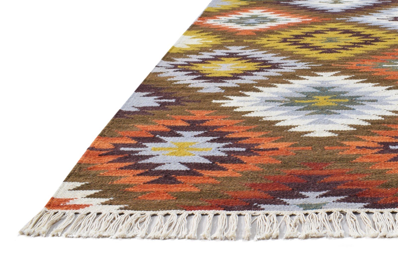 Wool Multi Color Rug 4X6 Southwestern Dhurrie American Tribal Room Size Carpet   7865004392597