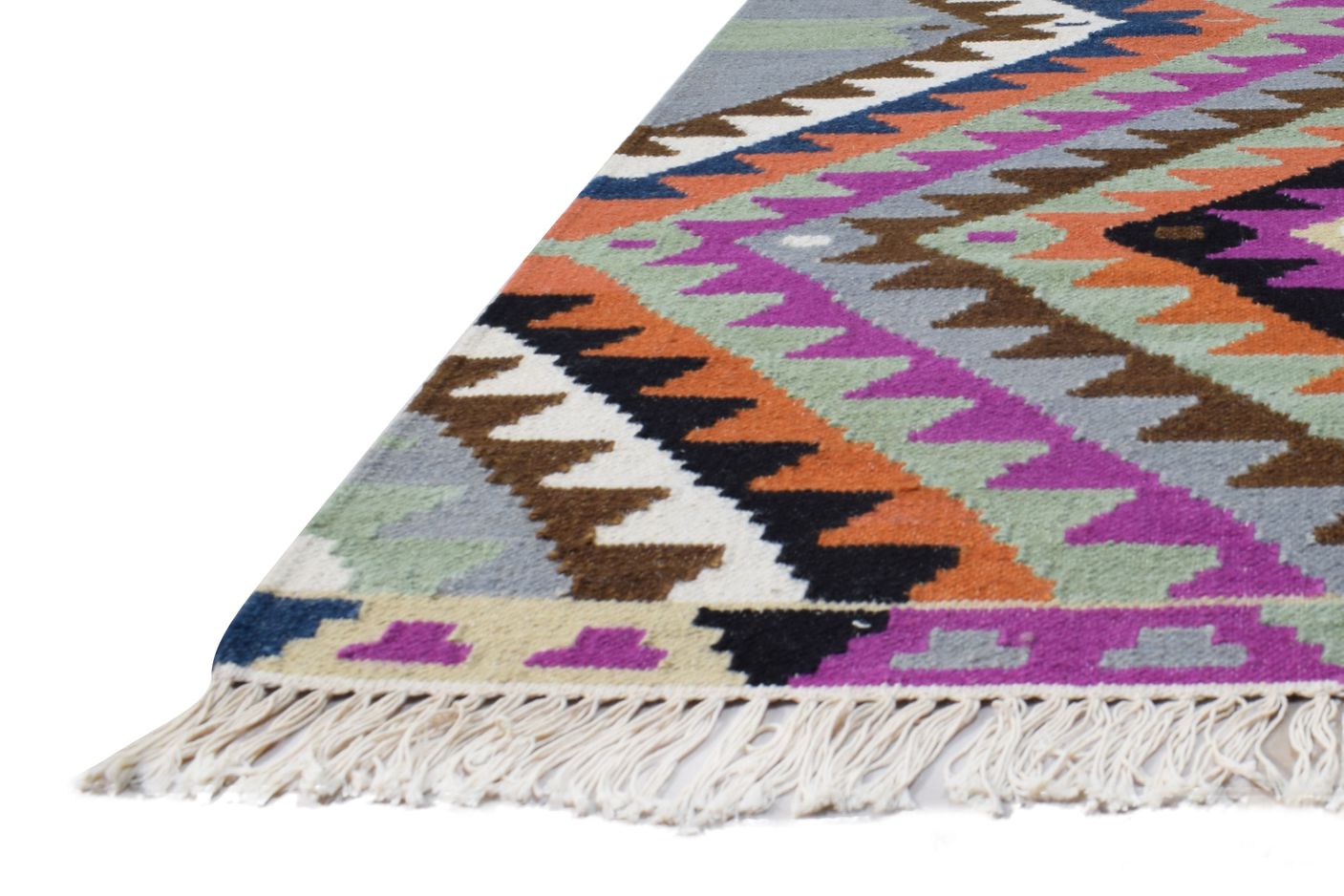 Wool Multi Color Rug 4X6 Southwestern Dhurrie American Tribal Room Size Carpet   7865001017493