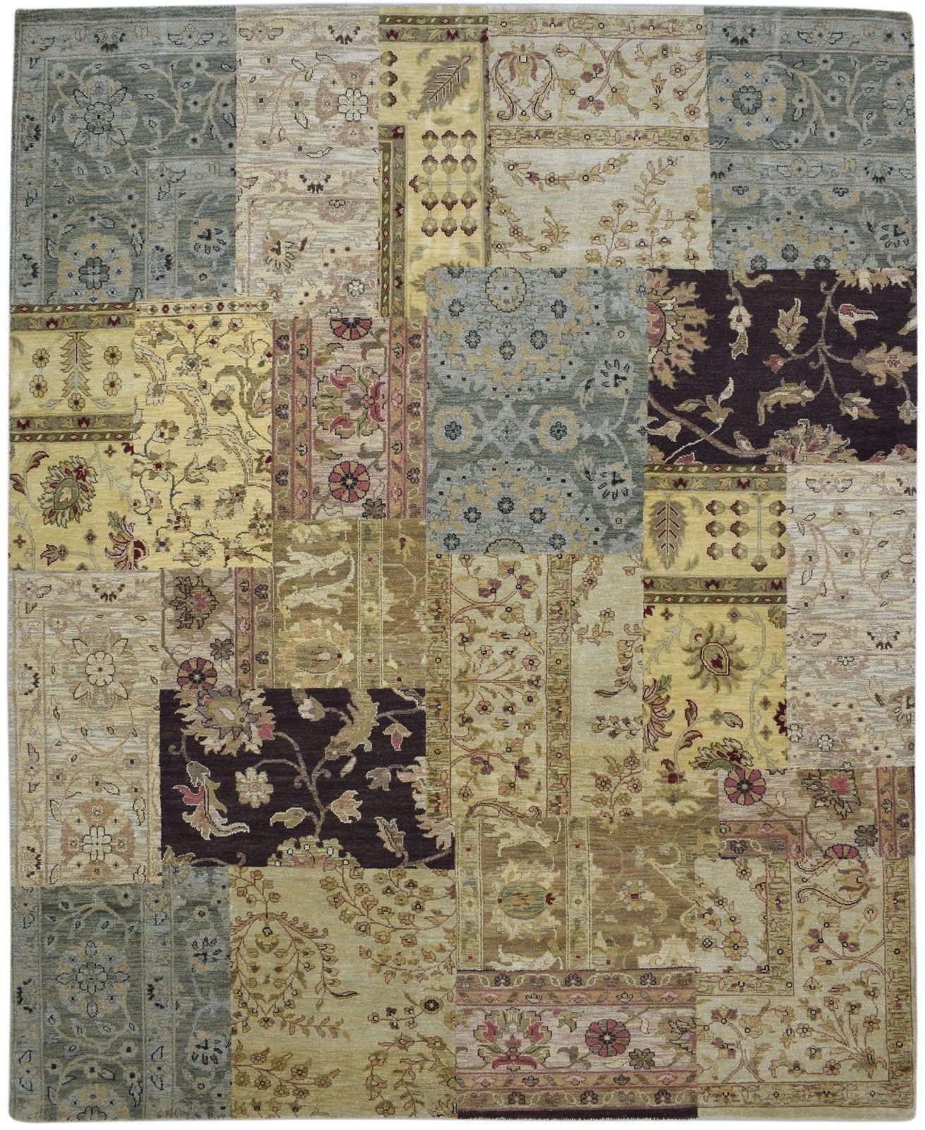Wool Multi Color Rug 8X10 Persian Hand Knotted Oriental Patchwork Large Carpet   7860694515861