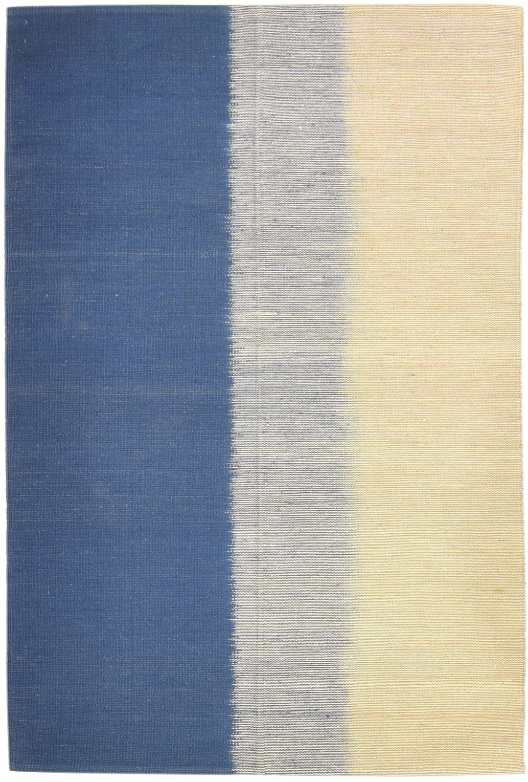Wool Multi Rug 4' X 6' Modern Hand Woven Scandinavian Striped Room Size Carpet   7864992301205