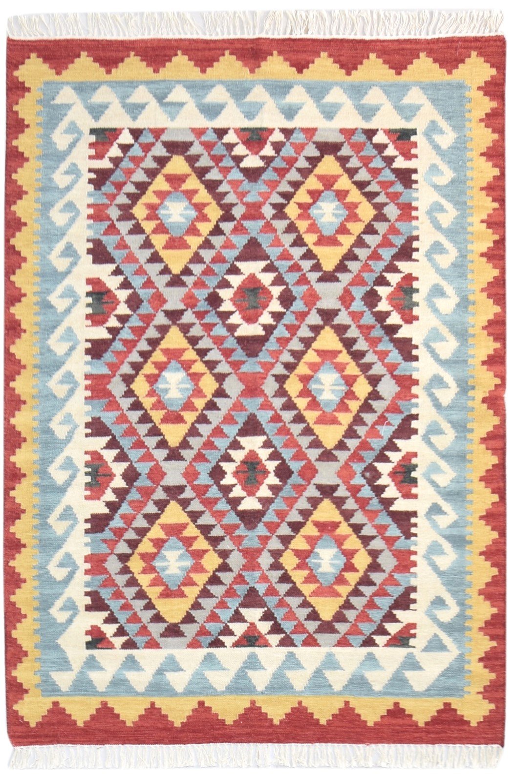 Wool Multi Rug 4' X 6' Persian Dhurrie Southwestern Oriental Room Size Carpet   7864994594965