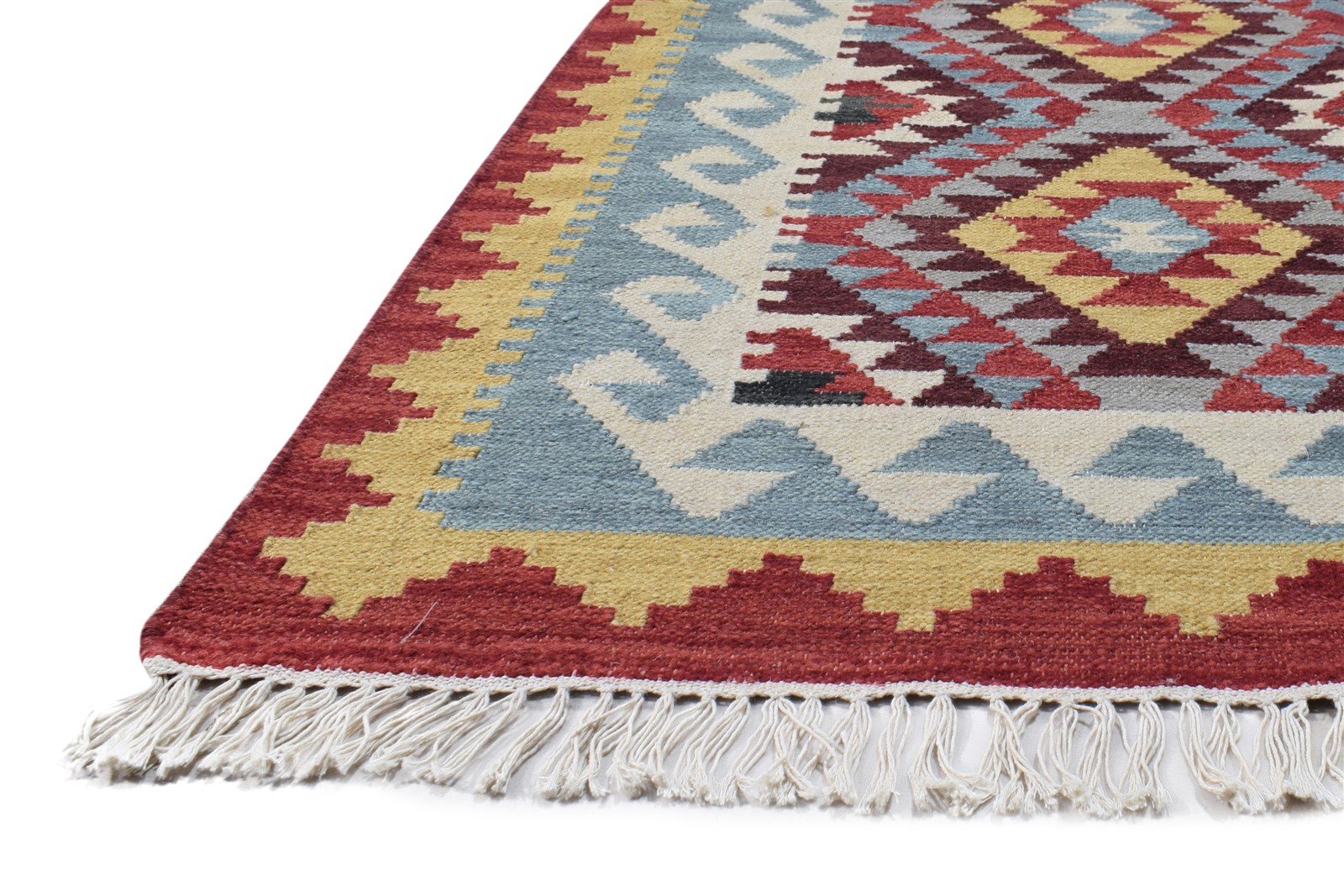 Wool Multi Rug 4' X 6' Persian Dhurrie Southwestern Oriental Room Size Carpet   7864994594965