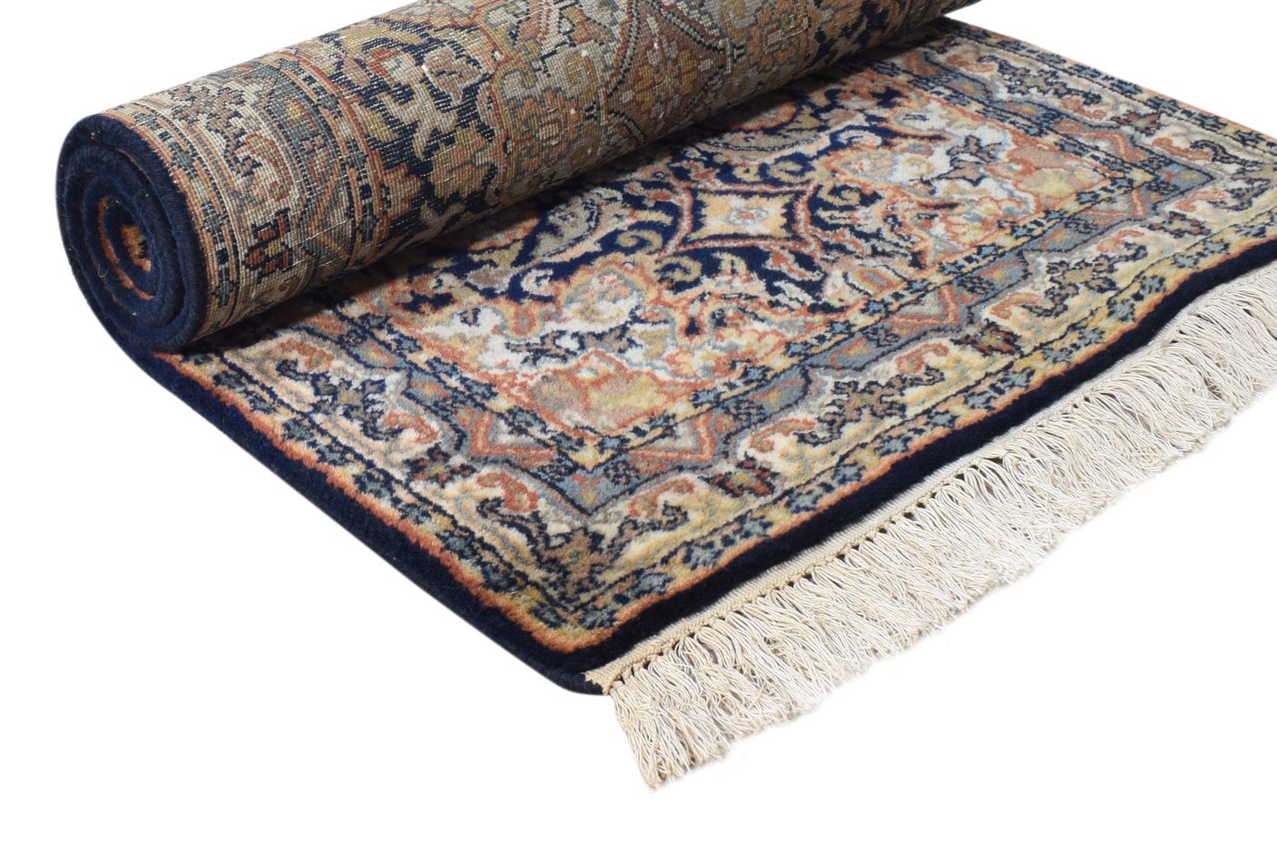 Wool Navy Blue Rug 2'6 X 5' Persian Hand Knotted Tabriz Oriental Small Carpet   7864678842517