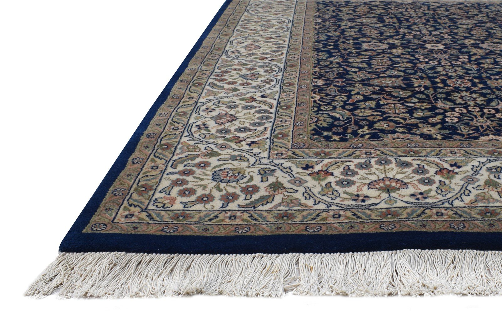 Wool Navy Blue Rug 7' X 7' Persian Hand Knotted Kashan Oriental Large Carpet   7864638701717