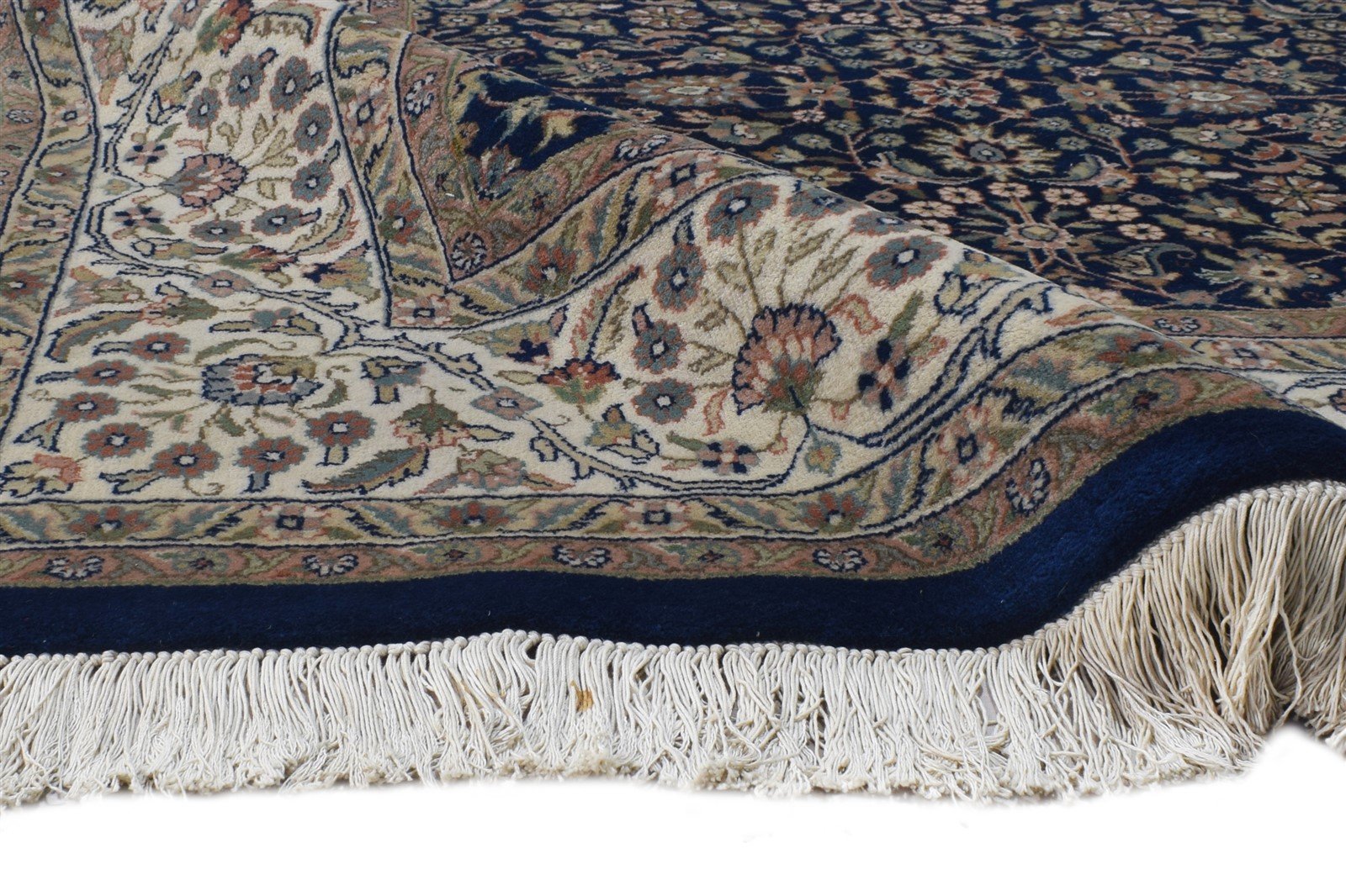 Wool Navy Blue Rug 7' X 7' Persian Hand Knotted Kashan Oriental Large Carpet   7864638701717