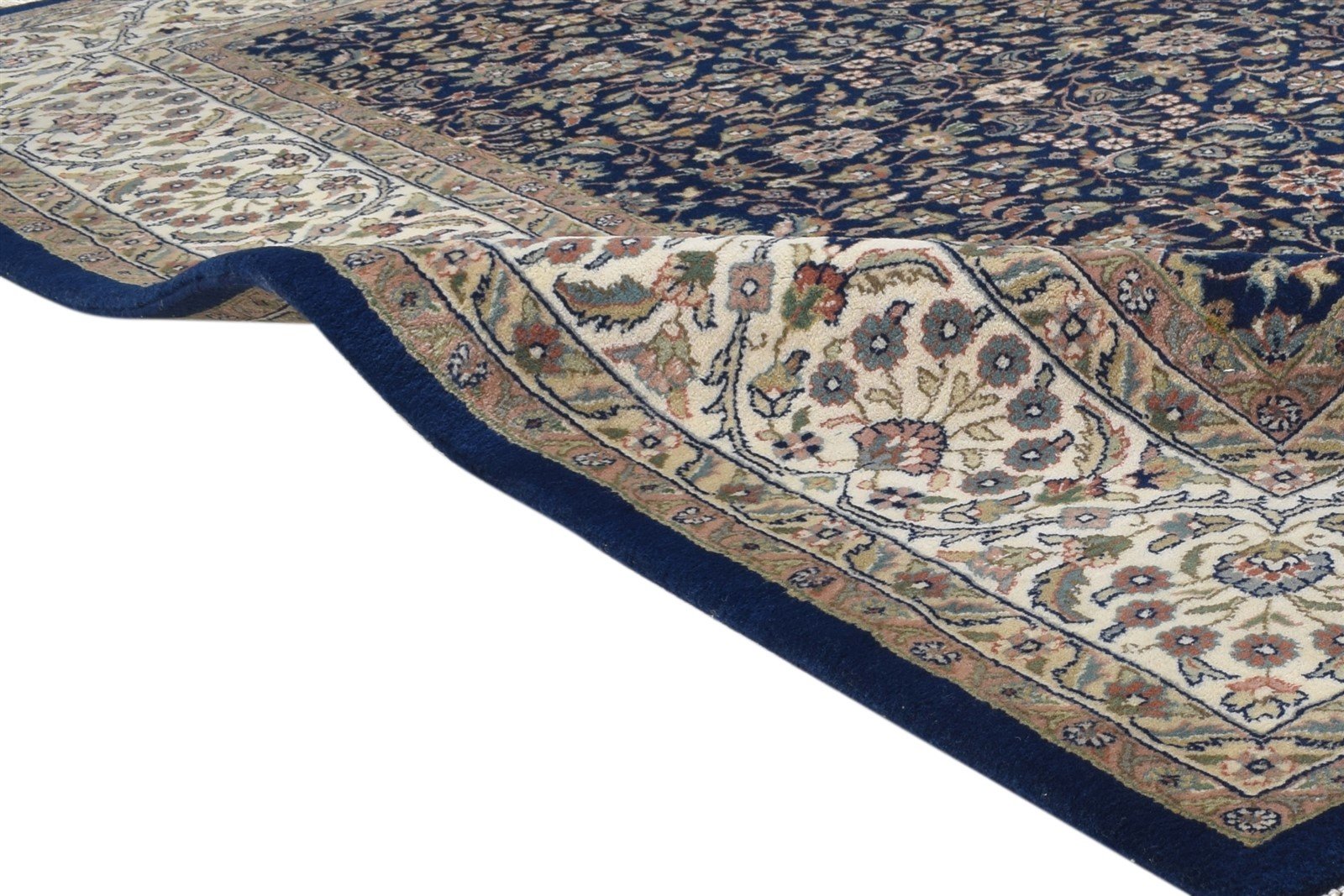 Wool Navy Blue Rug 7' X 7' Persian Hand Knotted Kashan Oriental Large Carpet   7864638701717