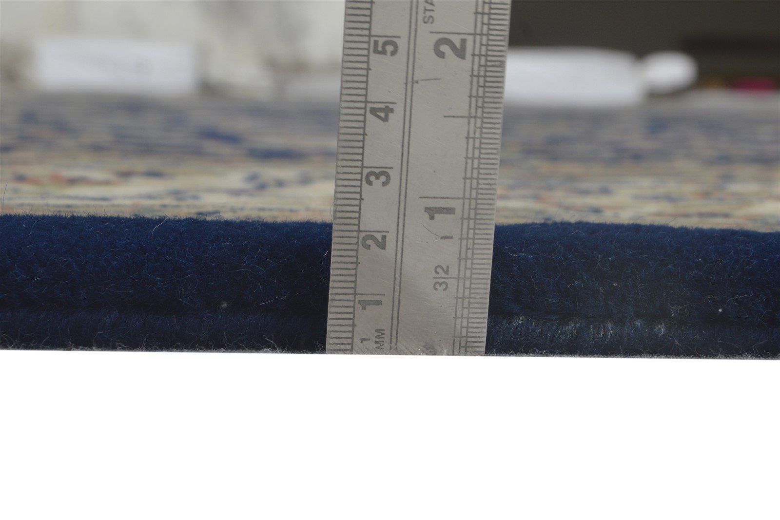 Wool Navy Blue Rug 7' X 7' Persian Hand Knotted Kashan Oriental Large Carpet   7864638701717