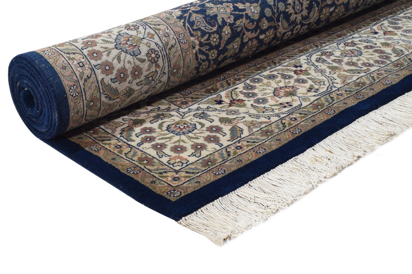 Wool Navy Blue Rug 7' X 7' Persian Hand Knotted Kashan Oriental Large Carpet   7864638701717
