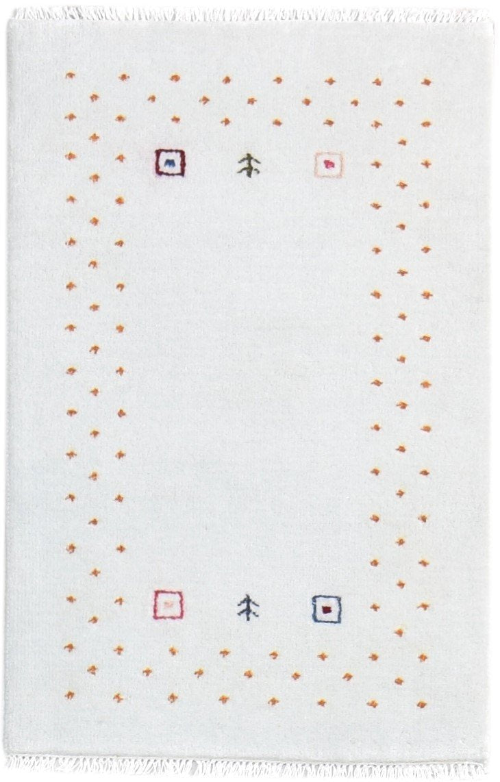 Wool Off-White Rug 2X3 Southwestern Hand Knotted American Tribal Small Carpet   7865064915093