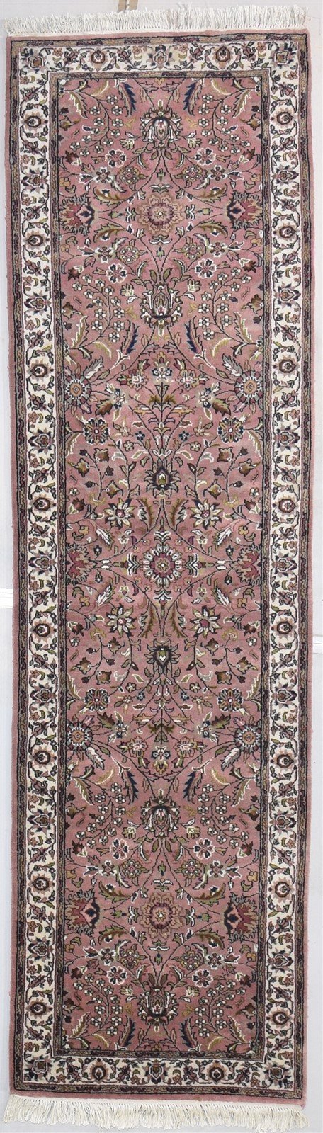 Wool Pink Rug 2'6 X 9' Persian Hand Knotted Kashan Oriental Small Runner   7864669077653