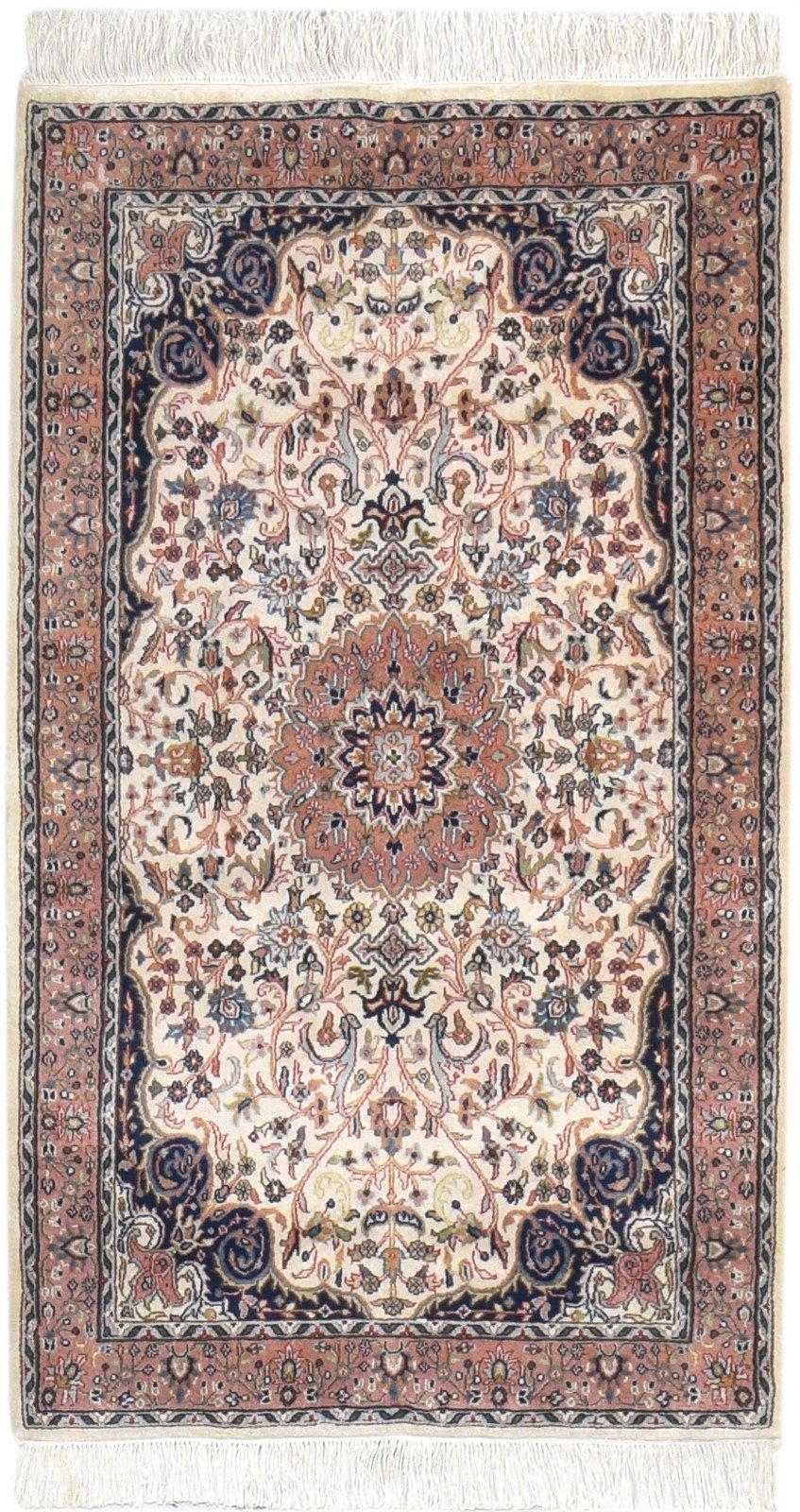 Wool Pink Rug 3' X 5' Persian Hand Knotted Nain Oriental Small Carpet   7864676286613