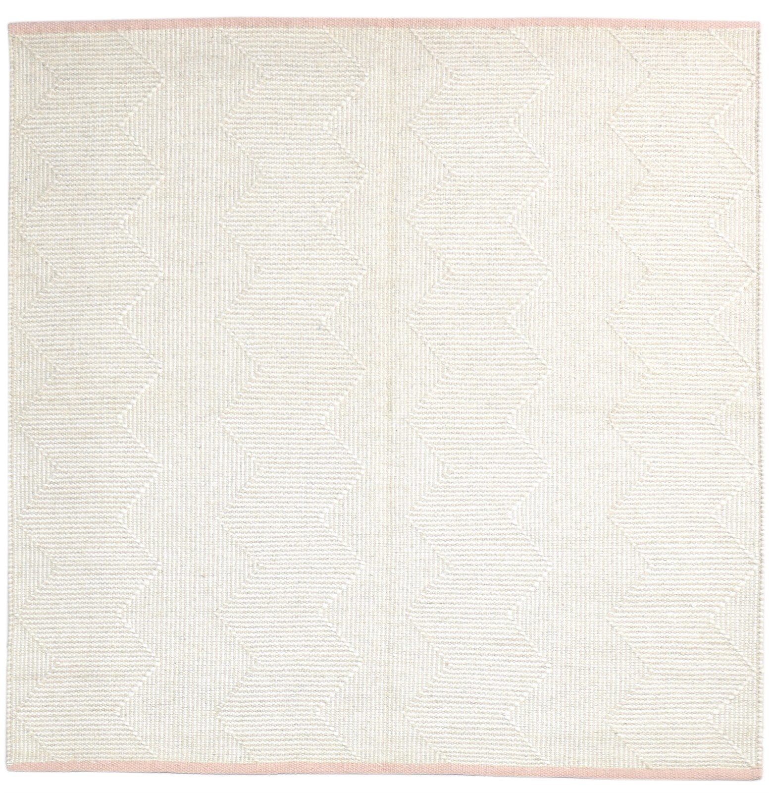 Wool Pink Rug 5' X 5' Modern Dhurrie Scandinavian Nordic Room Size Carpet   7865006817429