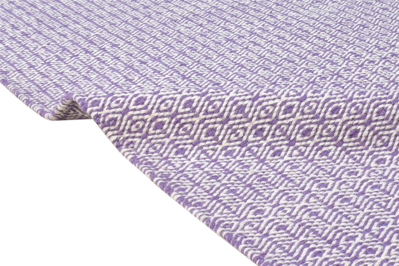 Marna Wool Purple Rug 5' X 8' Modern Dhurrie Scandinavian Nordic   7865124552853