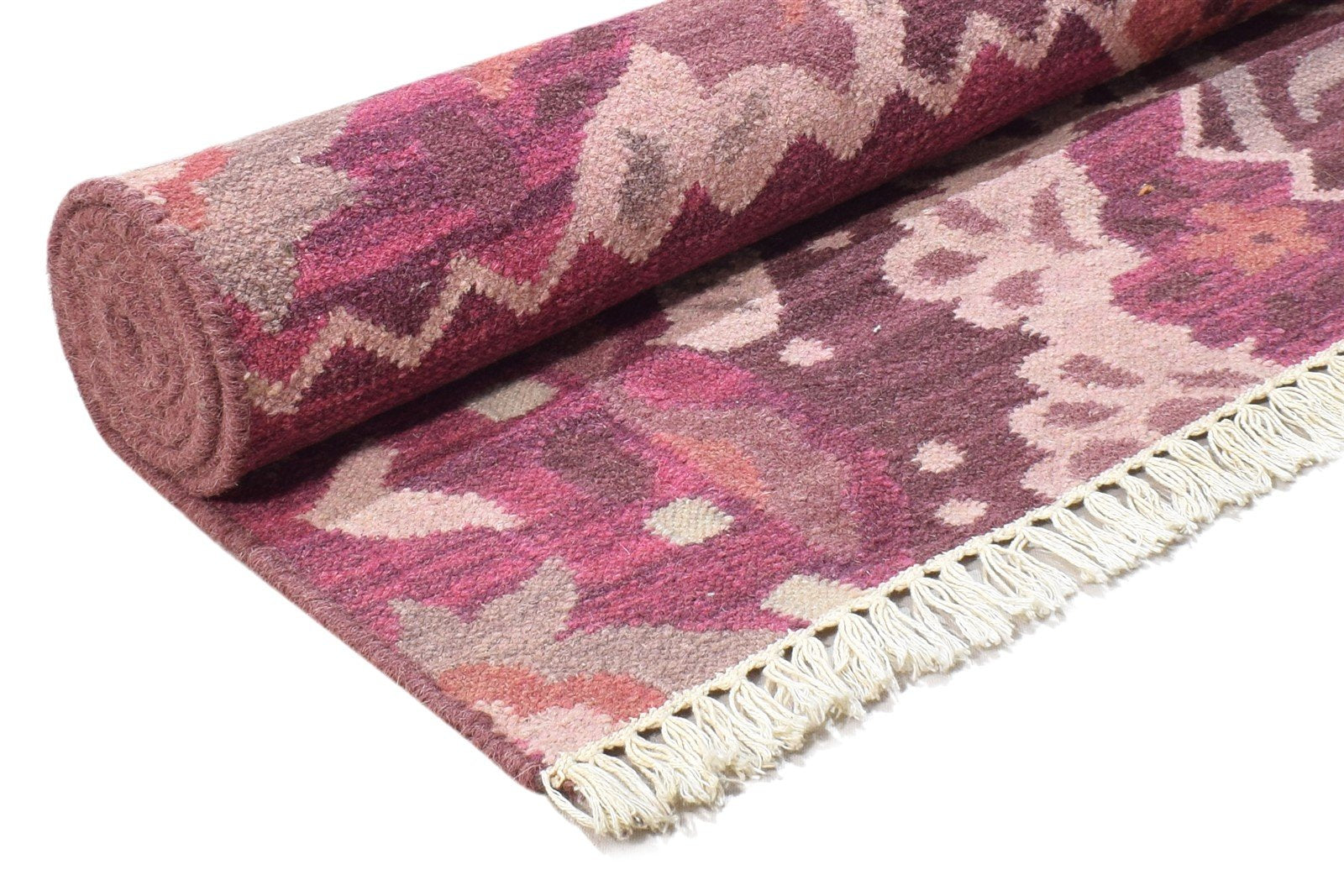 Andriana Wool Purple Rug 5' X 8' Southwestern Dhurrie American Tribal   7865041911957