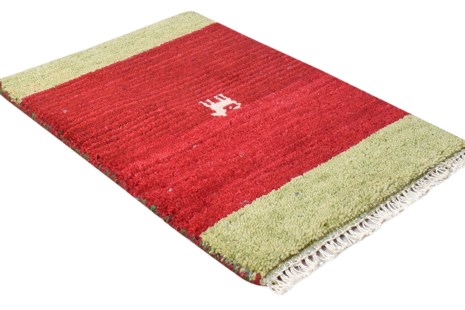 Wool Red Rug 1' X 2' Persian Hand Knotted Southwestern Tribal Small Carpet   7865185763477