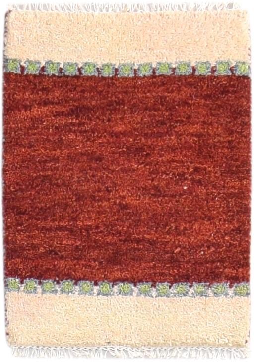 Wool Red Rug 1' X 2' Southwestern Hand Knotted Gabbeh Striped Small Carpet   7865090539669