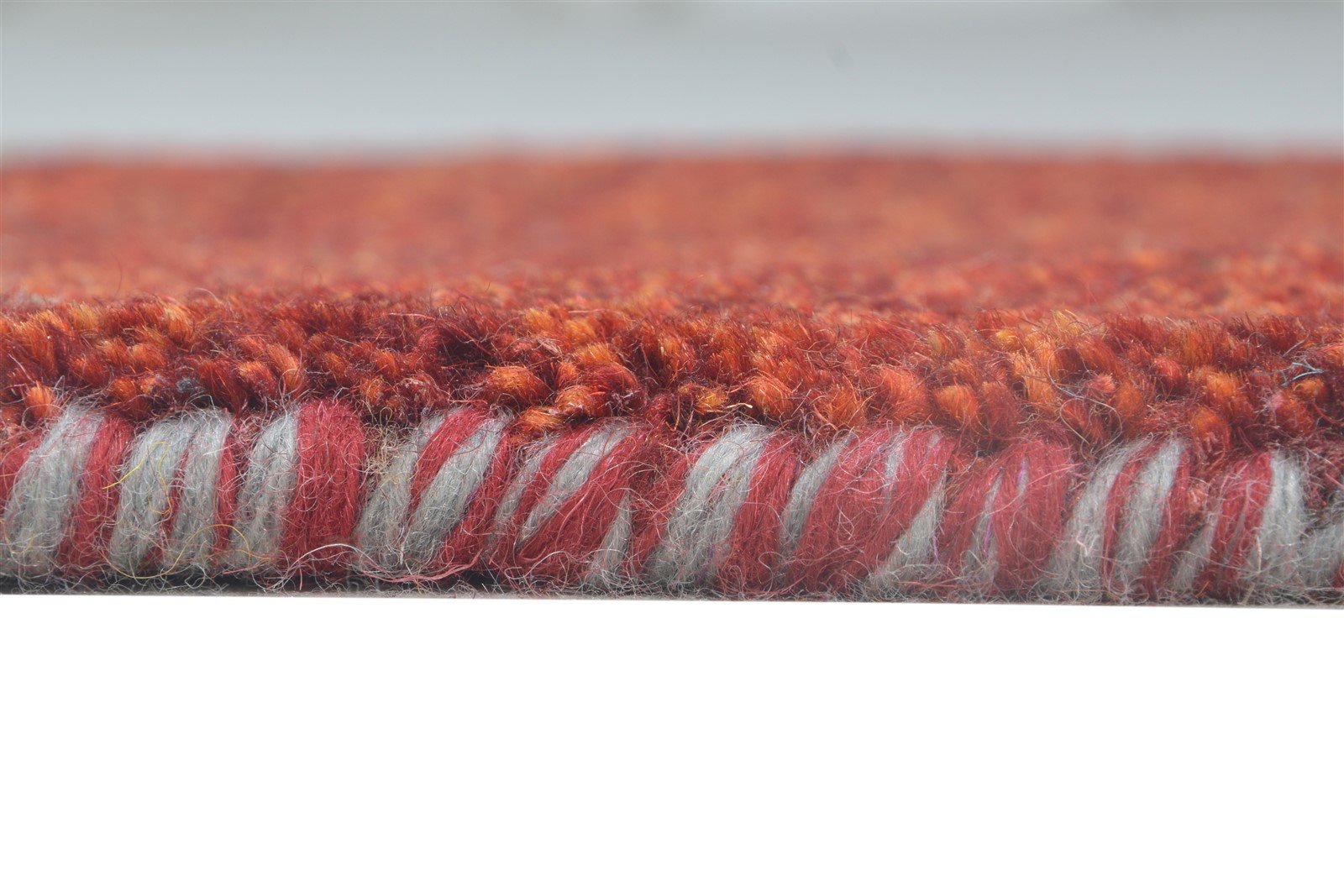 Katinka Wool Red Rug 1' X 2' Southwestern Hand Knotted Gabbeh Striped   7865090539669
