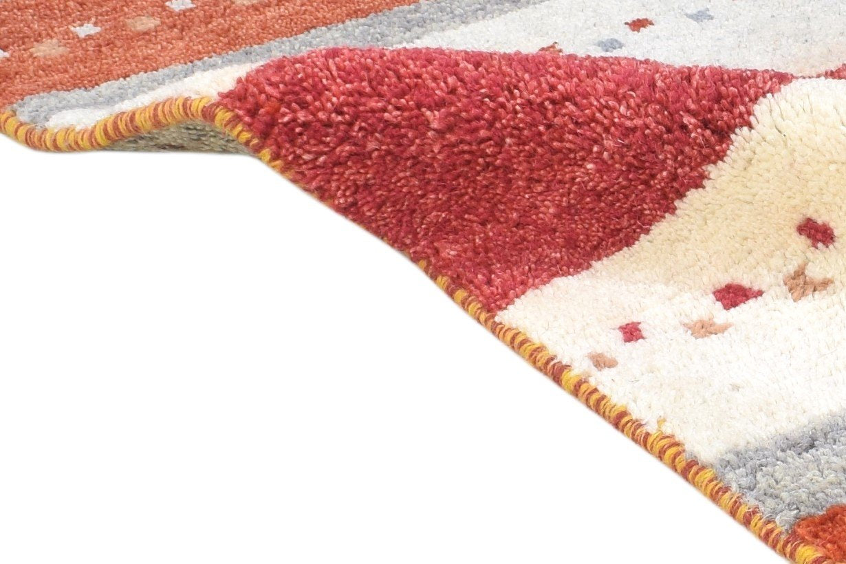 Wool Red Rug 2' X 3' Tribal Hand Knotted Gabbeh Southwestern Small Carpet   7864510709909