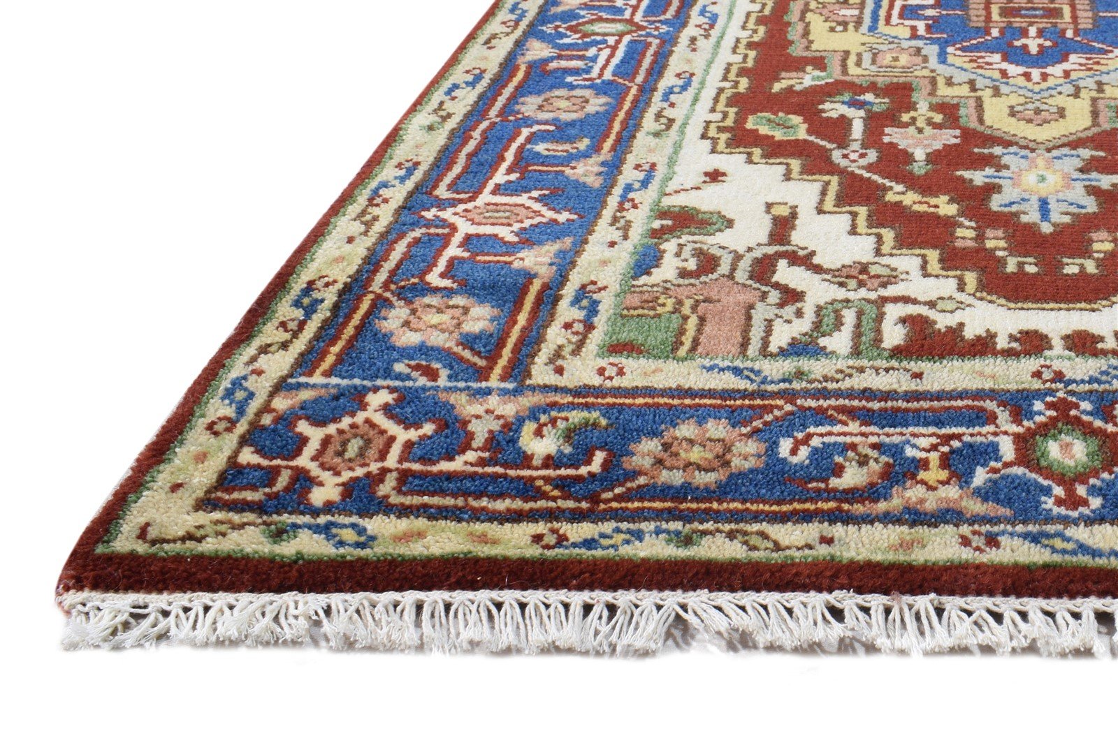 Britteny Wool Red Rug 3' X 5' Persien Hand Knotted Heriz-Indian Oriental   7865092472981