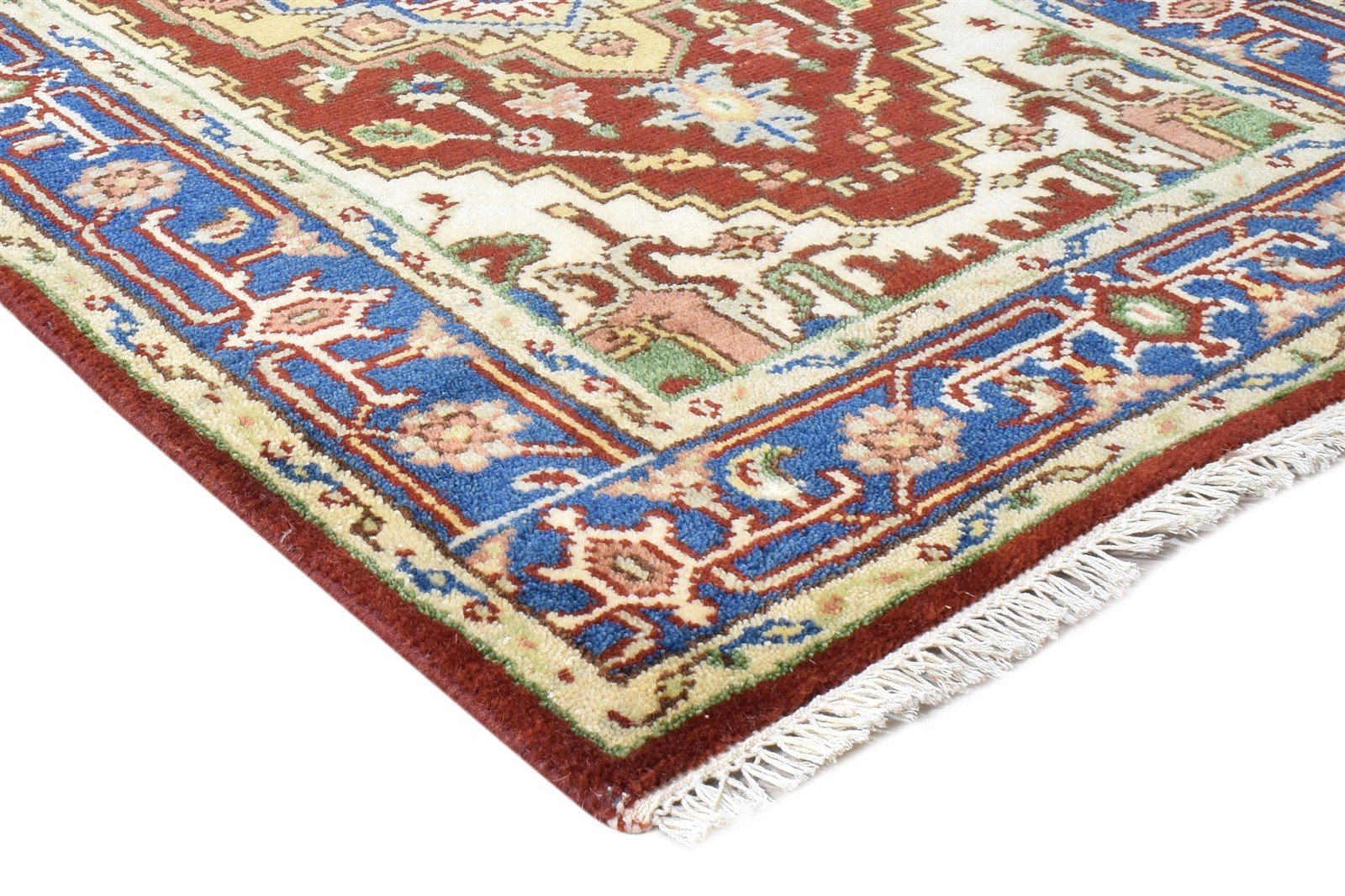 Wool Red Rug 3' X 5' Persien Hand Knotted Heriz-Indian Oriental Room Size Carpet   7865092472981