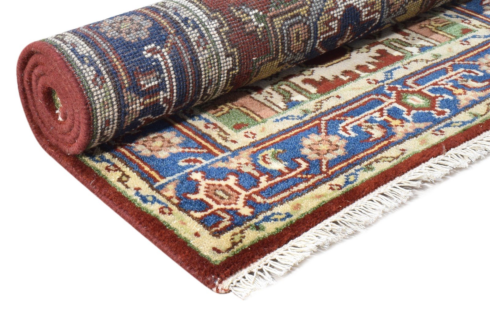 Wool Red Rug 3' X 5' Persien Hand Knotted Heriz-Indian Oriental Room Size Carpet   7865092472981