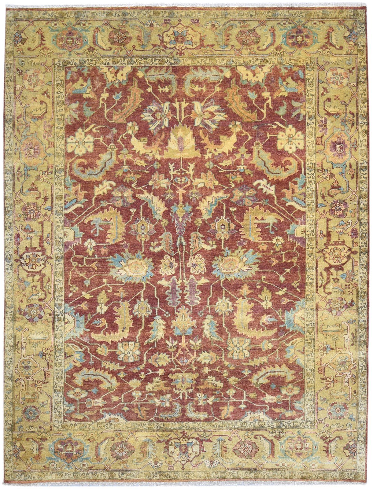 Wool Red Rug 8' X 10' Persian Hand Knotted Agra Oriental Large Carpet   7864193941653