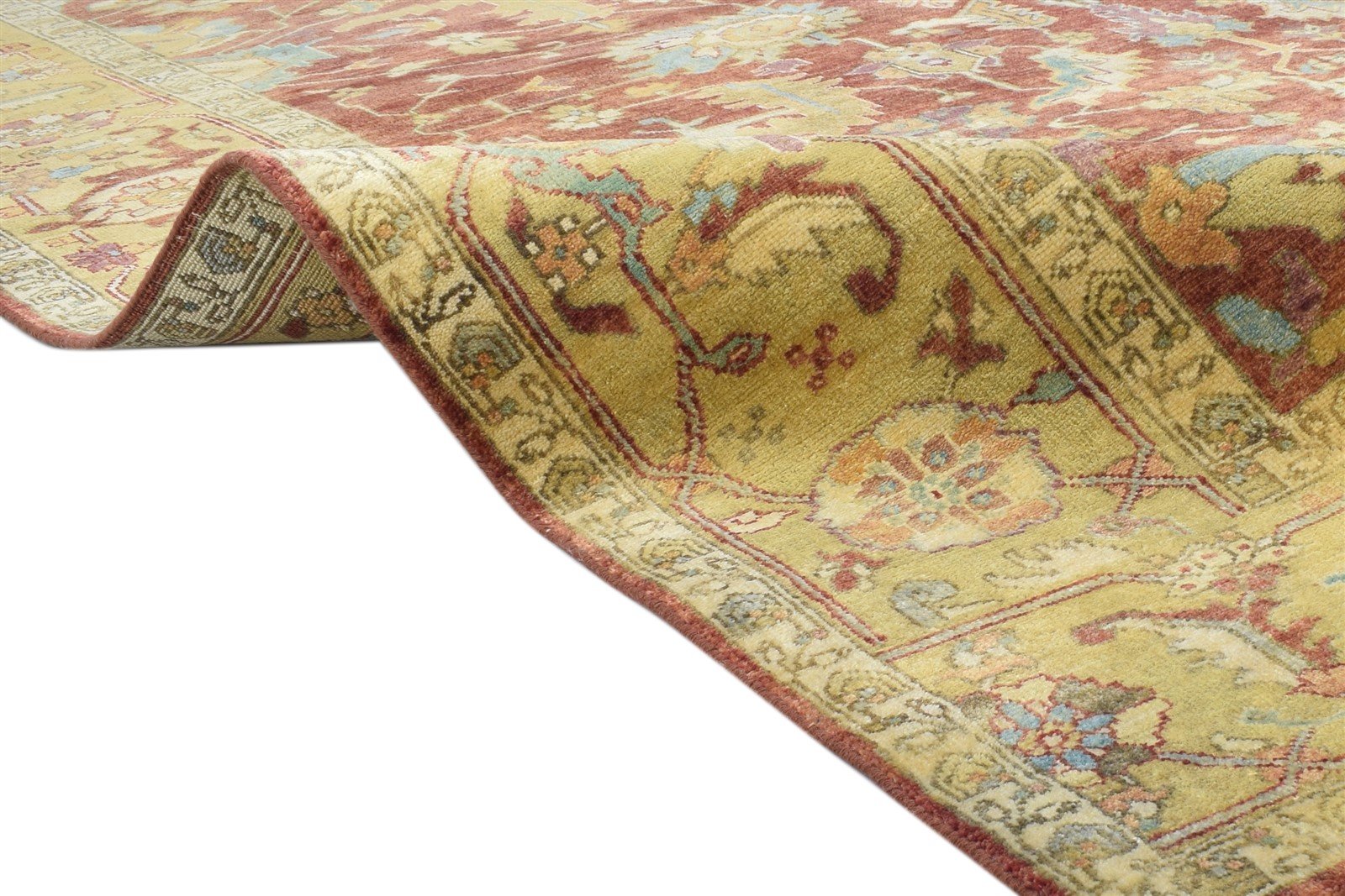 Wool Red Rug 8' X 10' Persian Hand Knotted Agra Oriental Large Carpet   7864193941653