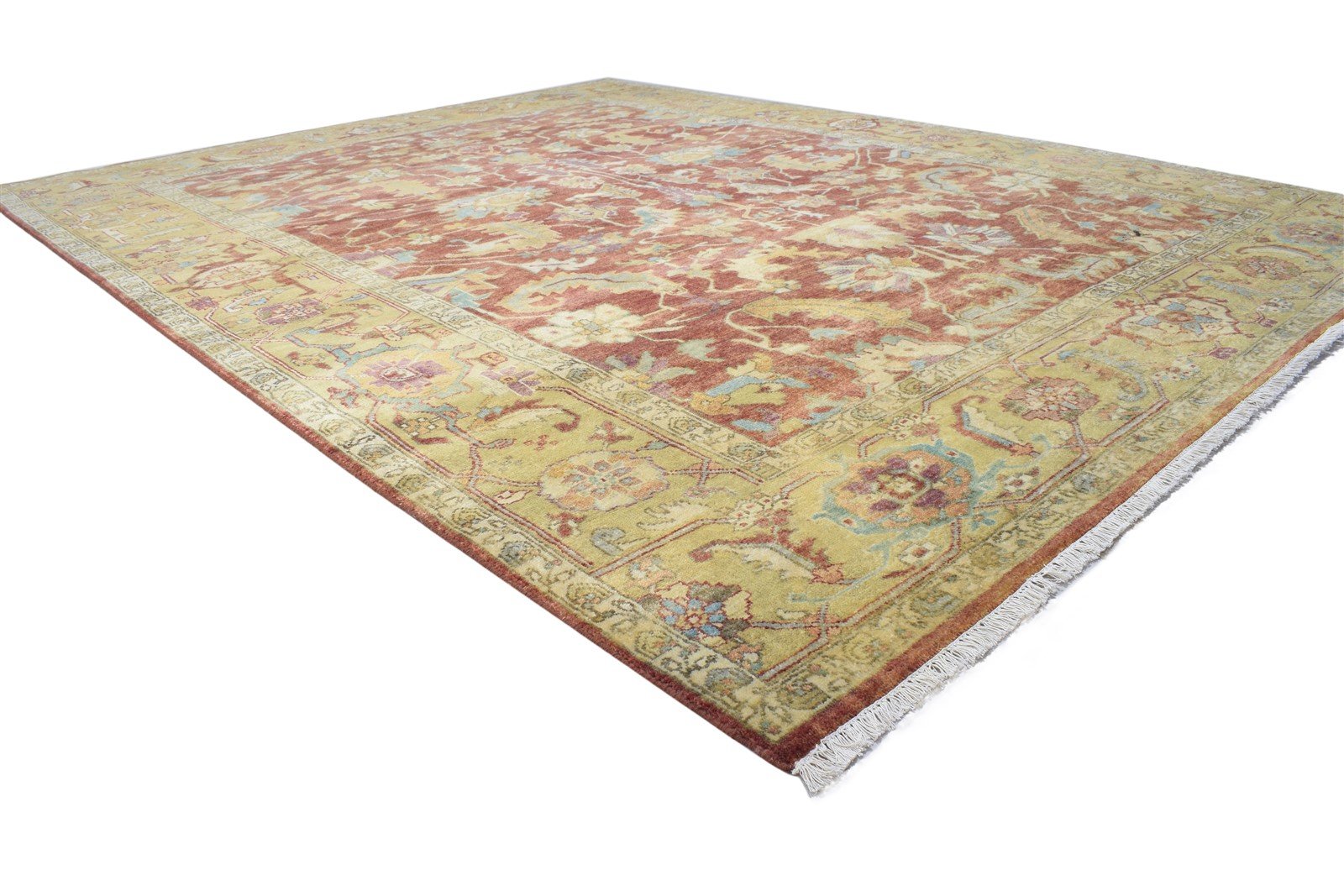 Wool Red Rug 8' X 10' Persian Hand Knotted Agra Oriental Large Carpet   7864193941653