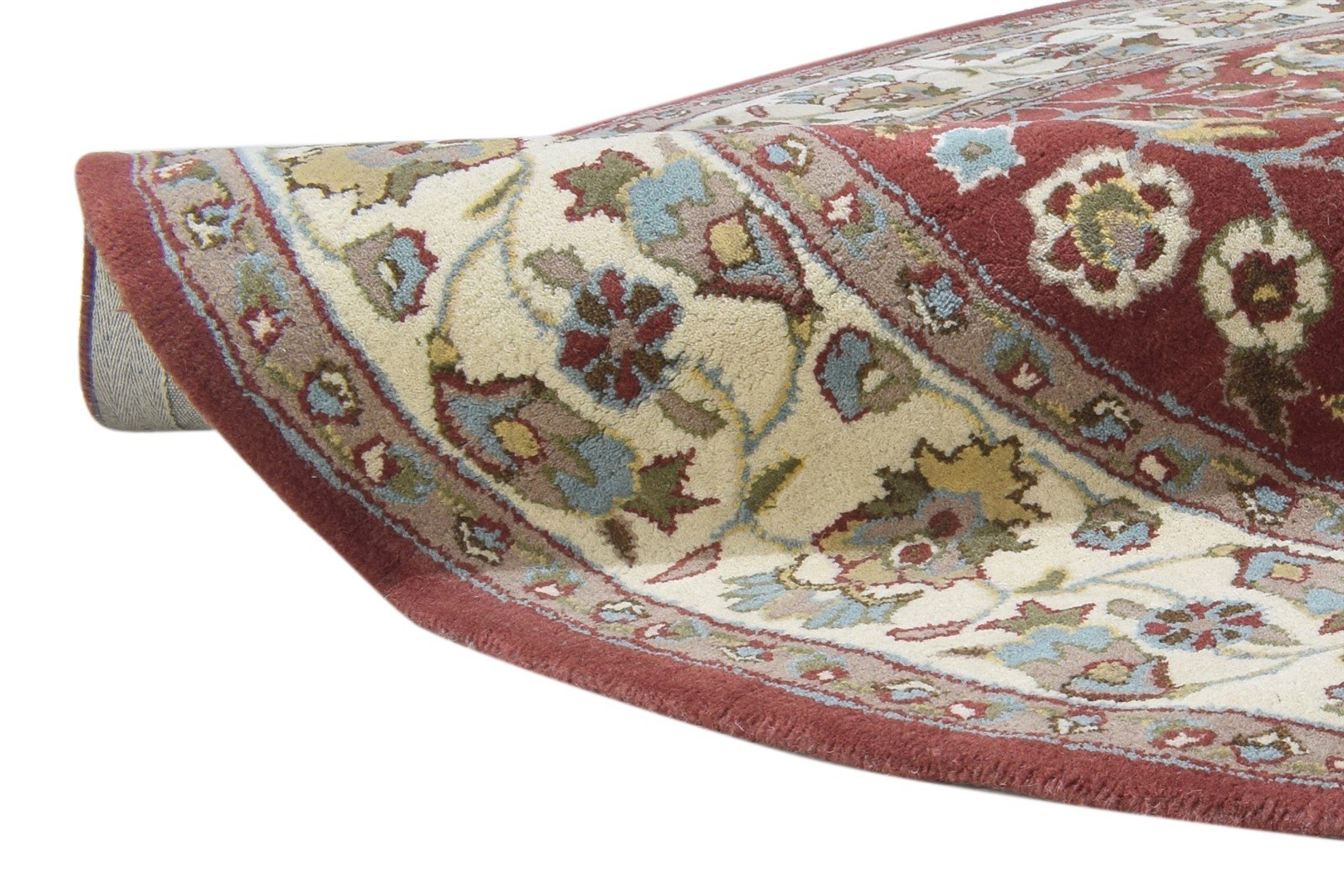 Wool Red Rug 8' X 8' Persian Hand Tufted Kashan Oriental Large Round   7864860410005