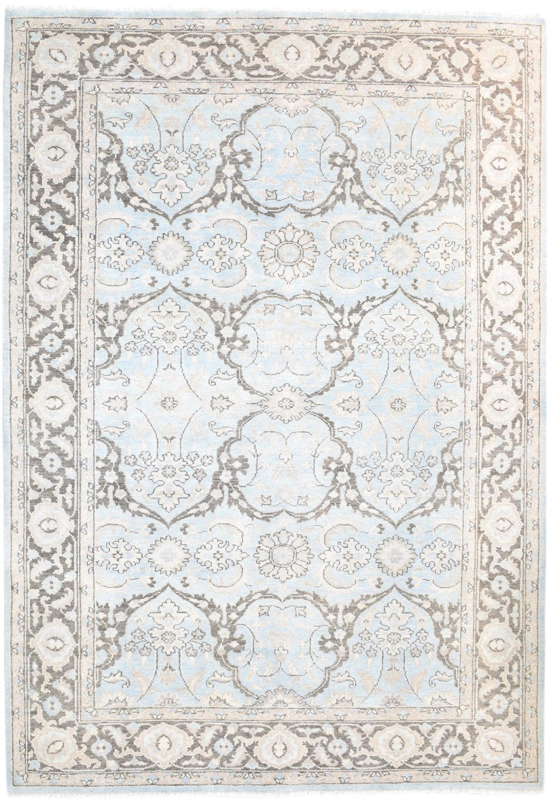 Wool Rug Blue Persian Hand Knotted Kashan Oriental Room Size Carpet   7860677116053