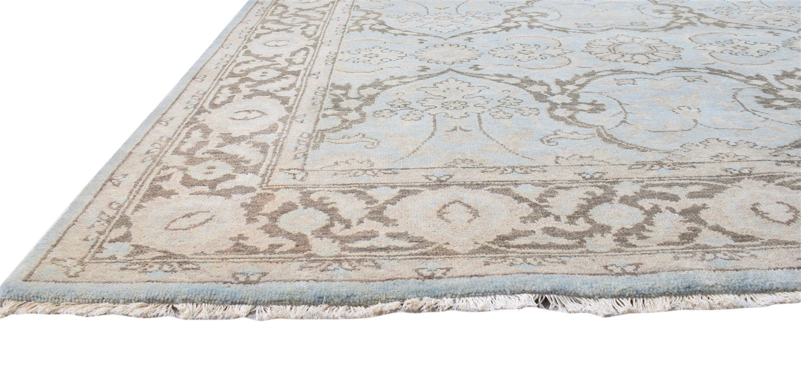 Wool Rug Blue Persian Hand Knotted Kashan Oriental Room Size Carpet   7860677116053