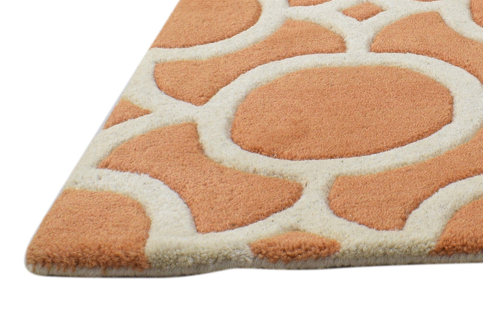 Wool Rust Rug 2' X 2' Modern Hand Tufted Moroccan Geometric Small Carpet   7864125358229