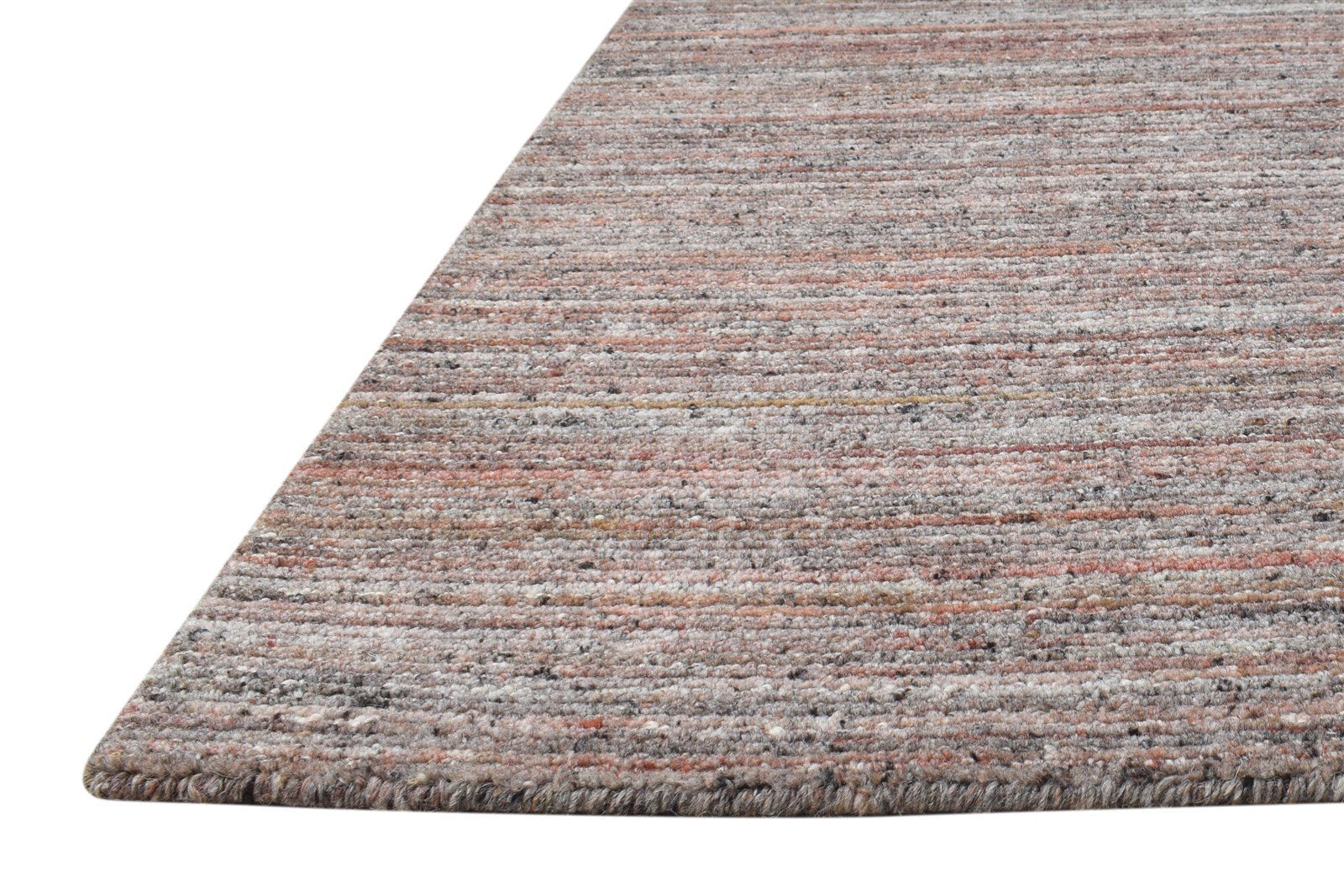 Wool Rust Rug 2' X 3' Modern Handloom Scandinavian Striped Small Carpet   7865134317717