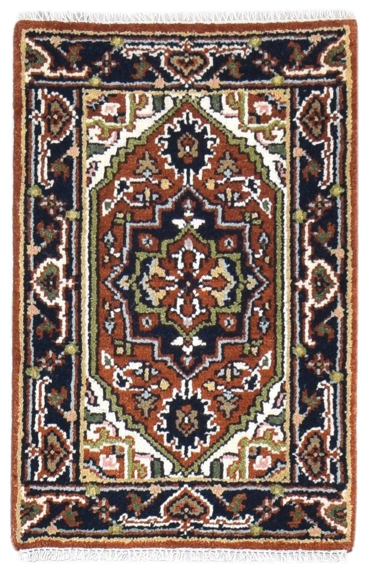Wool Rust Rug 2' X 3' Persian Hand Knotted Serapi Oriental Small Carpet   7864191910037