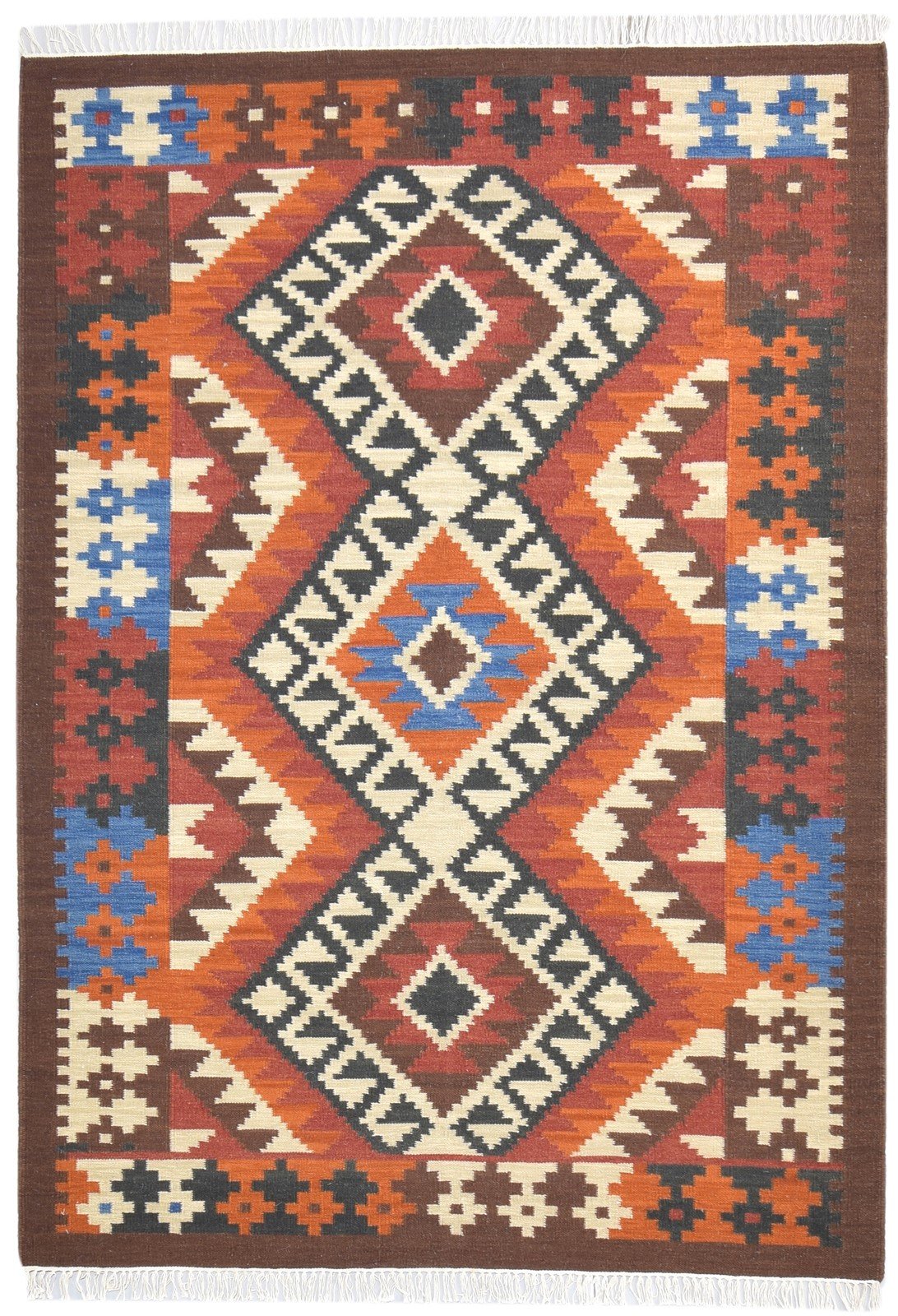 Wool Rust Rug 5' X 7' Persian Dhurrie Kazak Oriental Room Size Carpet   7865020711061