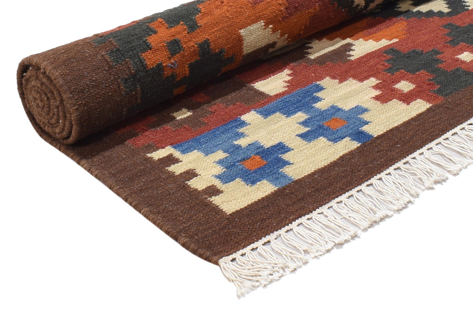 Wool Rust Rug 5' X 7' Persian Dhurrie Kazak Oriental Room Size Carpet   7865020711061